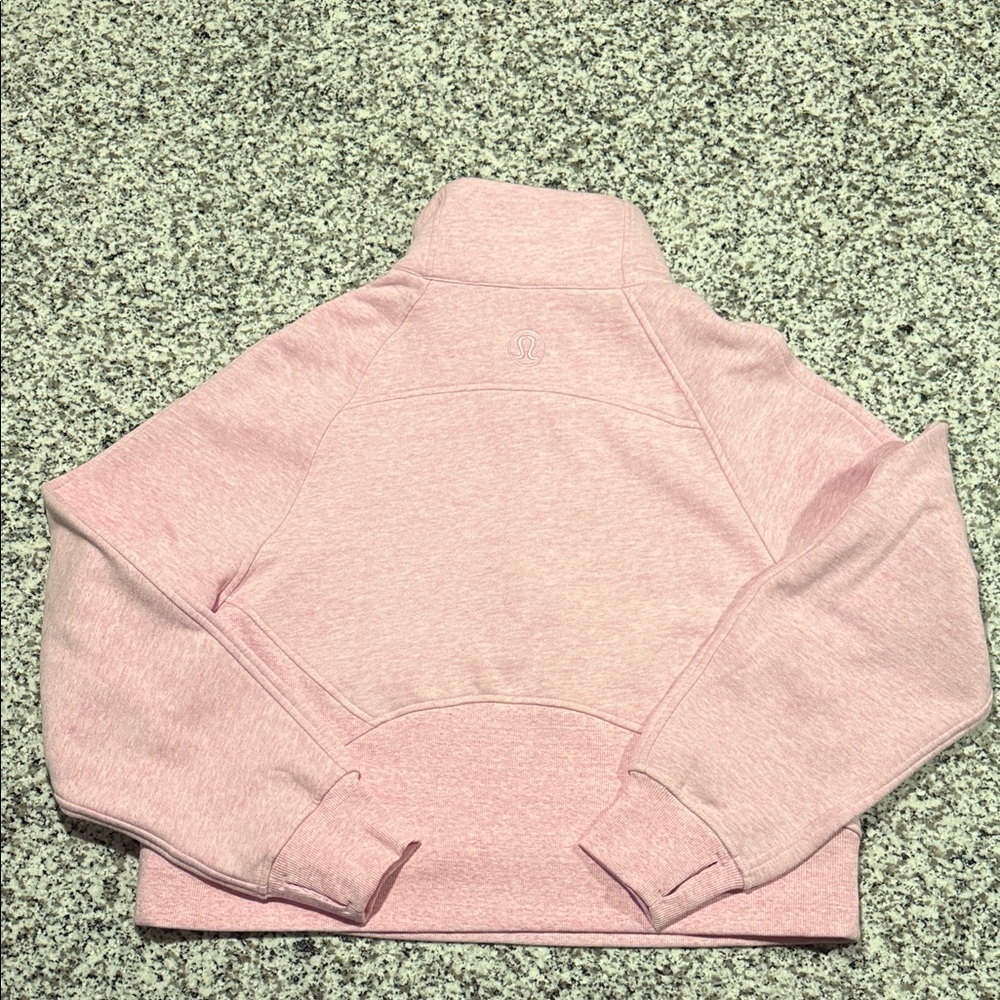 Lululemon Athletica Scuba Oversized Funnel Neck Half-Zip Heathered Pink M/L - Picture 4 of 11